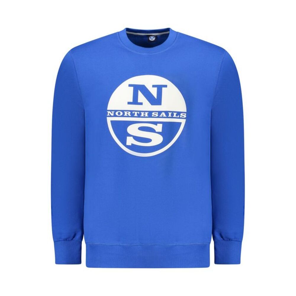 North Sails Blue Cotton Men Men's Sweatshirt